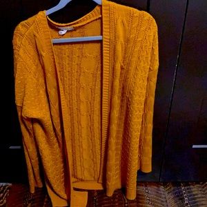 Mustard yellow knit cardigan